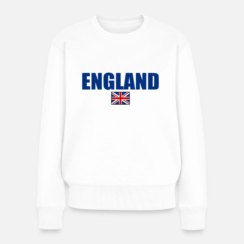 England - Frauen Premium Bio Pullover - Weiß