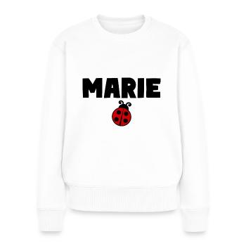 MARIE Coccinelle - Pull Premium bio Femme - blanc - Devant - Julia (174cm)