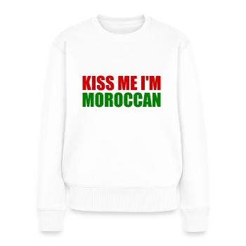 Kiss me im moroccan - maroc - Pull Premium bio Femme - blanc - Devant - Julia (174cm)