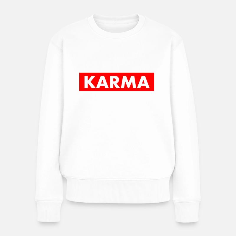 Karma - Frauen Premium Bio Pullover - Weiß