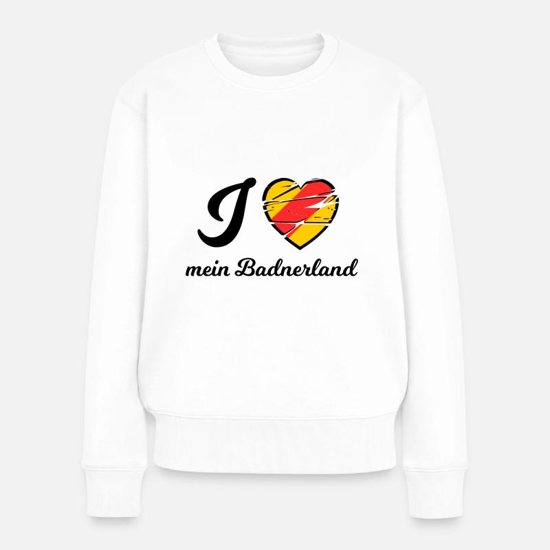 ich liebe mein Badnerland - Frauen Premium Bio Pullover - Weiß