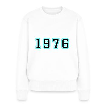 1976 Année Anniversaire - Pull Premium bio Femme - blanc - Devant - Julia (174cm)