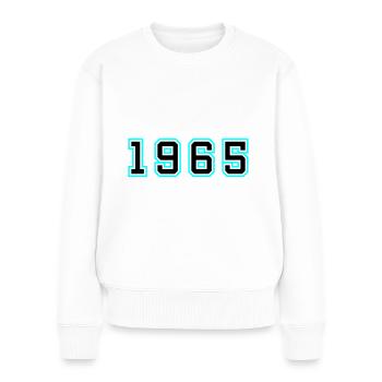 1965 Année Anniversaire - Pull Premium bio Femme - blanc - Devant - Julia (174cm)