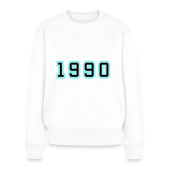 1990 Year Birthday - Women's Premium Organic Jumper - white - Front - Julia (174cm)