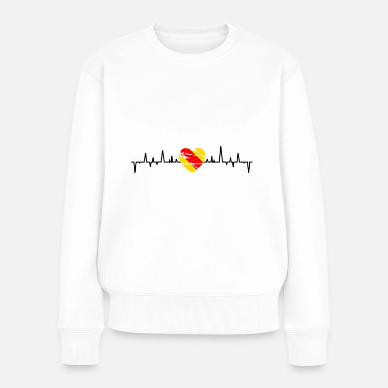 Badisch Herzlinie - Frauen Premium Bio Pullover - Weiß
