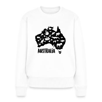 Australie animaux australie kangourou koala bec - Pull Premium bio Femme - blanc - Devant - Julia (174cm)