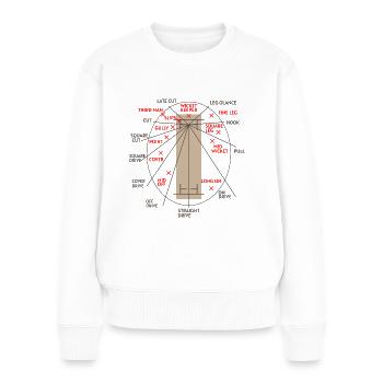 Cricket Match Design für Cricket Player und Cricke - Frauen Premium Bio Pullover - Weiß - Vorne - Julia (174cm)