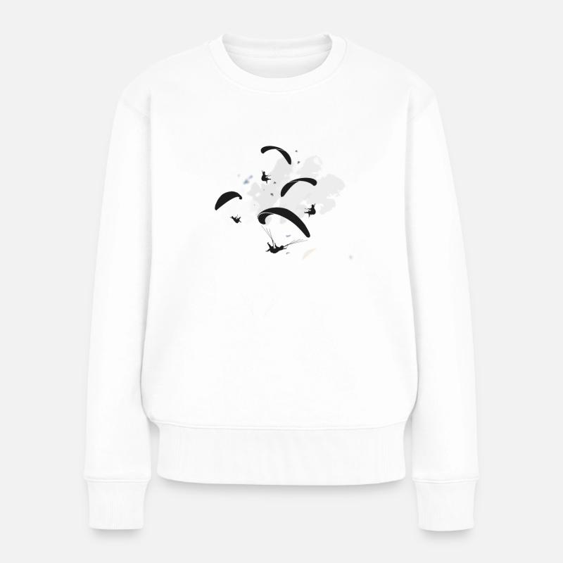 Gleitschirm - Frauen Premium Bio Pullover - Weiß