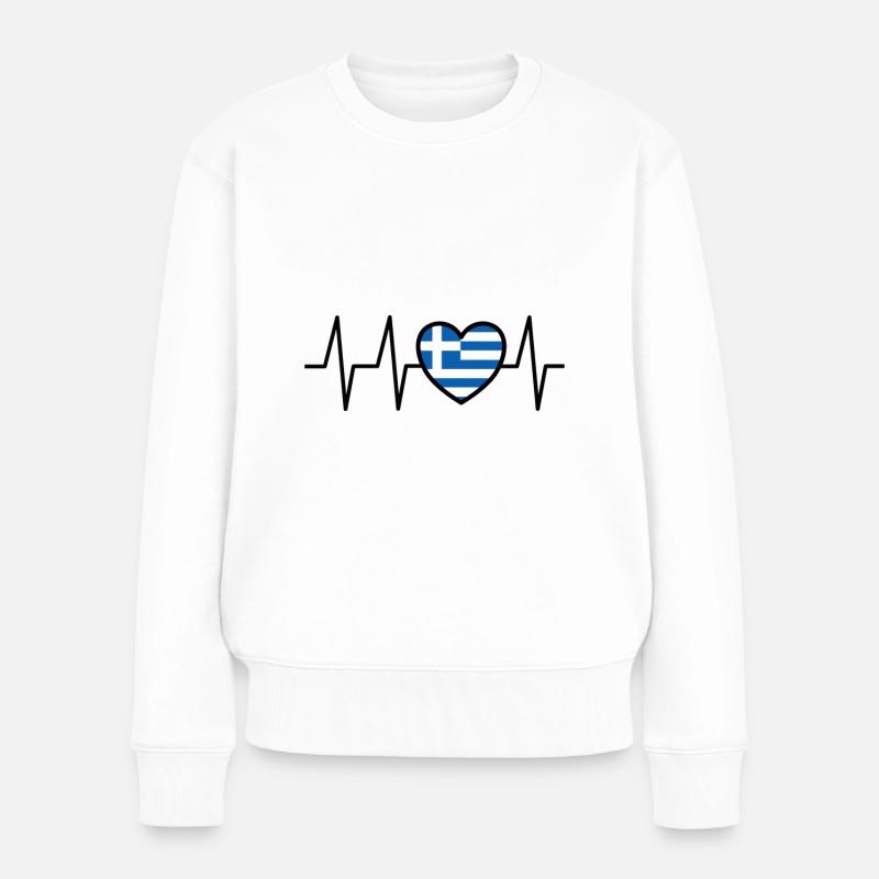 Lustiger Griechischer Spruch Griechenland Geschenk - Frauen Premium Bio Pullover - Weiß