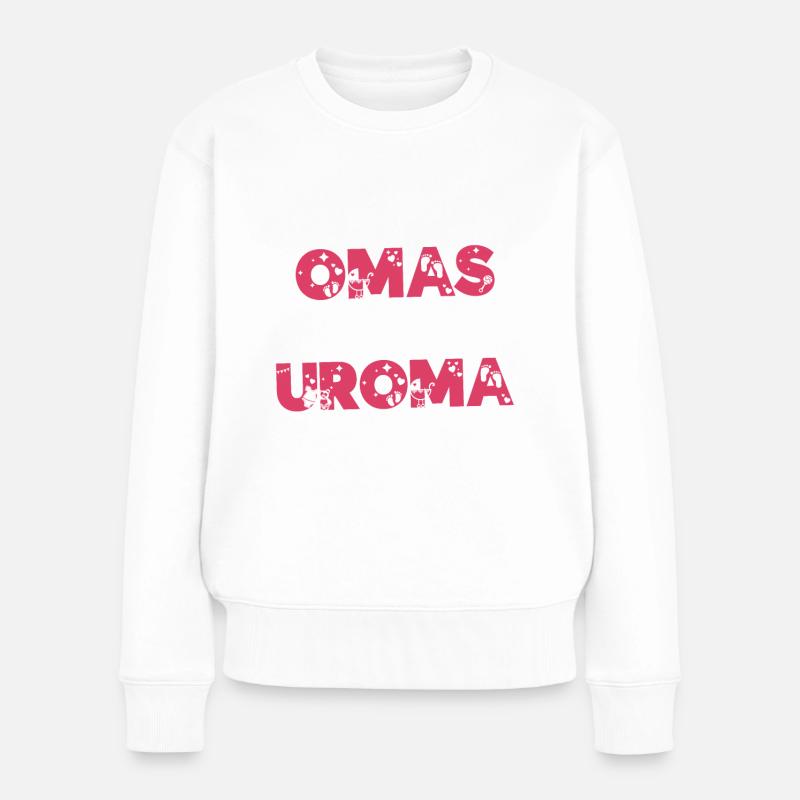 Nur die besten Omas werden zur Uroma befördert - Frauen Premium Bio Pullover - Weiß