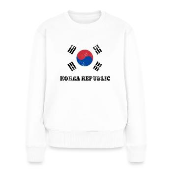 Korean Korean Republic Flag Pride Korean Flag - Frauen Premium Bio Pullover - Weiß - Vorne - Julia (174cm)