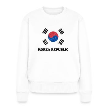Korean Korean Republic Flag Pride Korean Flag - Frauen Premium Bio Pullover - Weiß - Vorne - Julia (174cm)