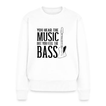 Musical Instrument Bassist Musician Bass - Frauen Premium Bio Pullover - Weiß - Vorne - Julia (174cm)