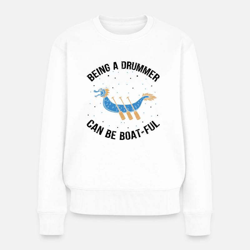 Drachenboot und Drachenboot Crew - Frauen Premium Bio Pullover - Weiß