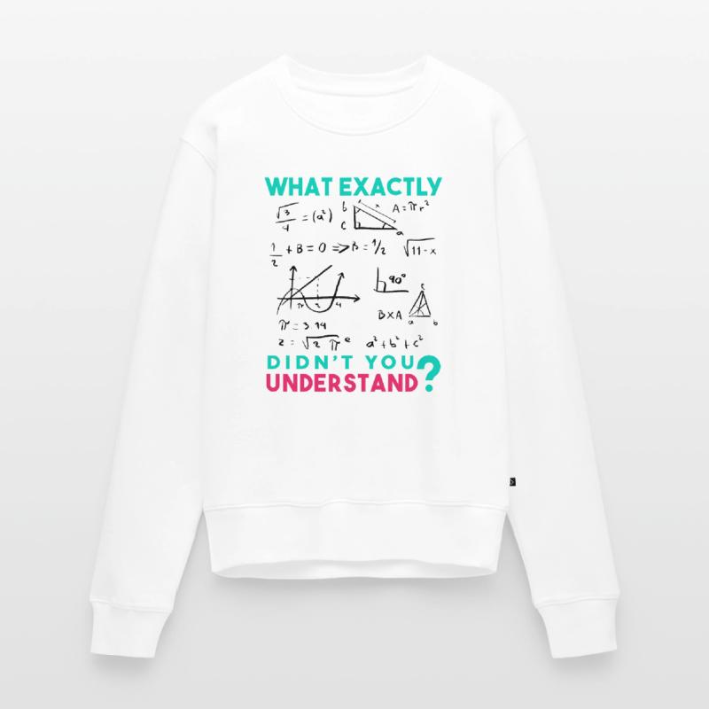 Funny Math Jokes, Physics and Math Formulas Saying Women's Premium Organic Jumper