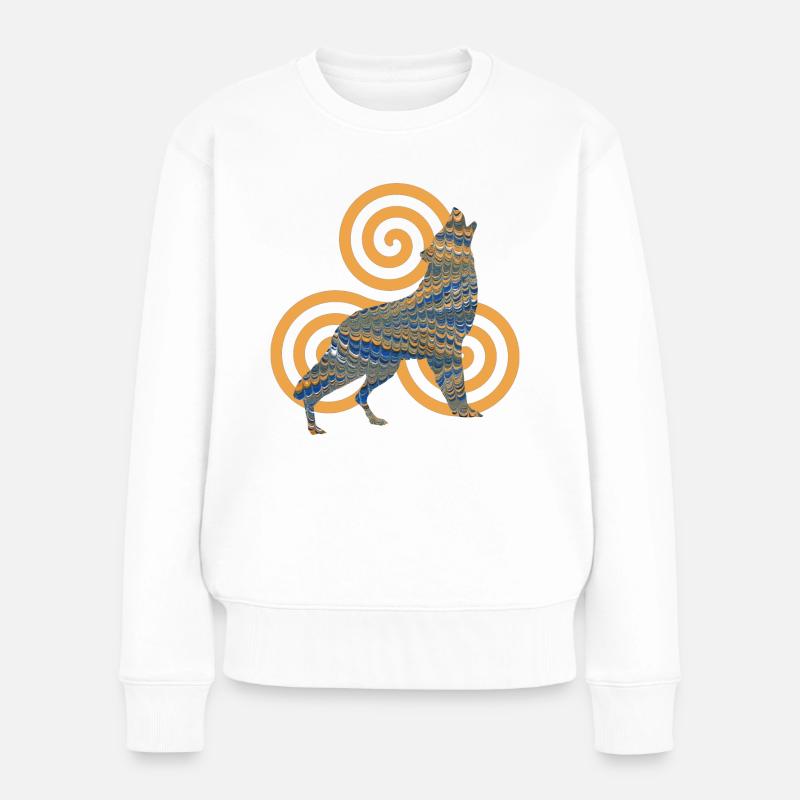 wolf e 50 avec triskele - Pull Premium bio Femme - blanc