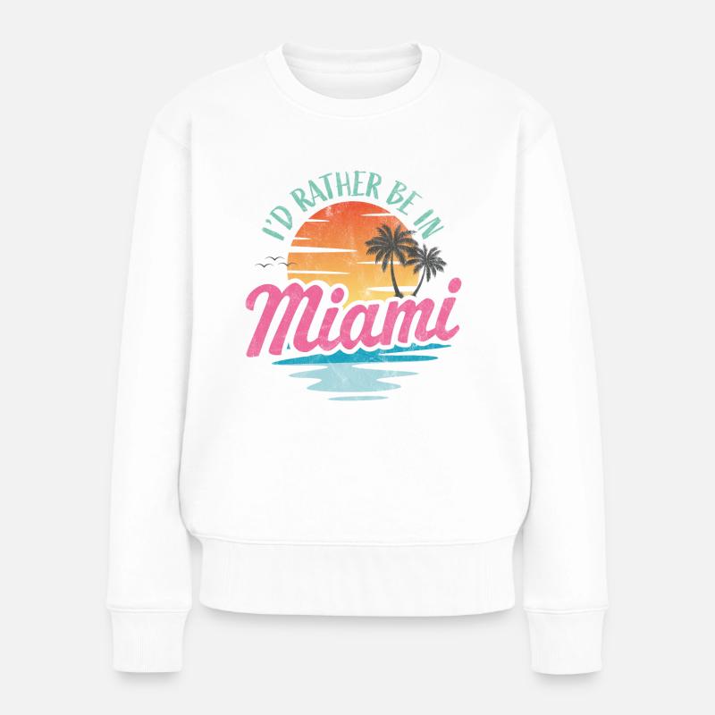 Je préfère être à Miami - Pull Premium bio Femme - blanc