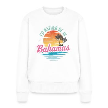 Je préférerais être aux Bahamas - Pull Premium bio Femme - blanc - Devant - Julia (174cm)