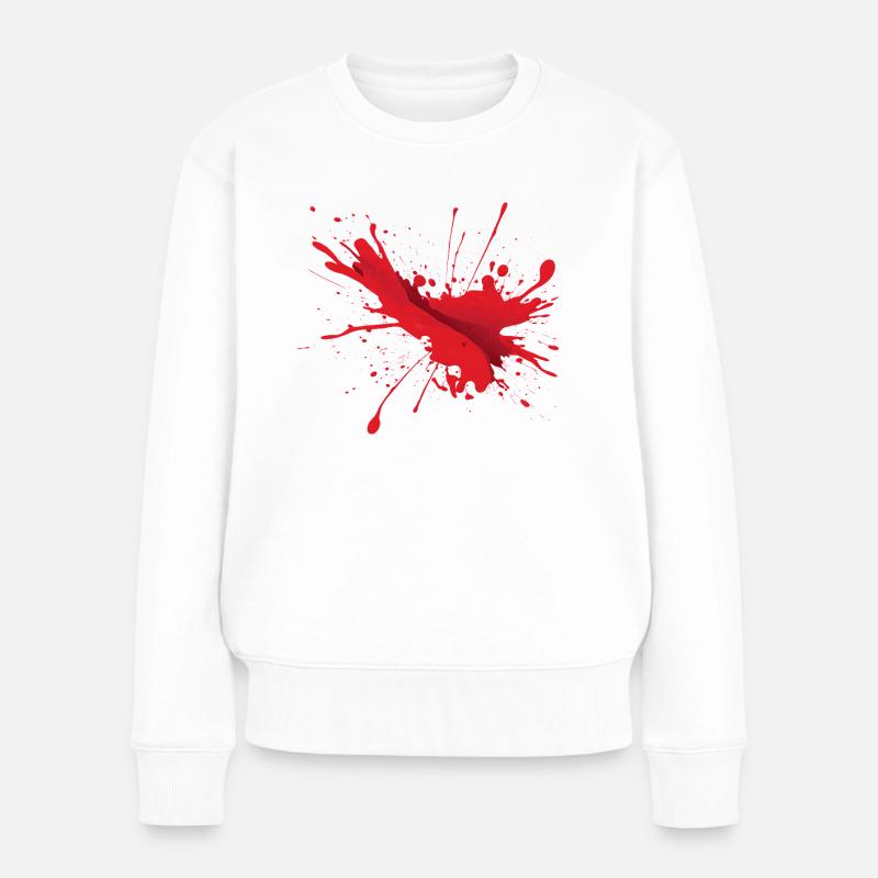Blut Horror Design witzig - Frauen Premium Bio Pullover - Weiß