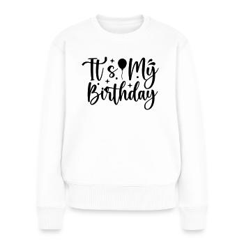 Birthday Queen 3 Joyeux anniversaire - Pull Premium bio Femme - blanc - Devant - Julia (174cm)