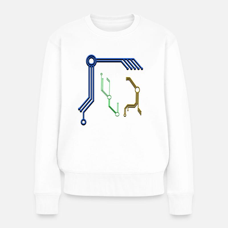 digitale Spielerei - Frauen Premium Bio Pullover - Weiß