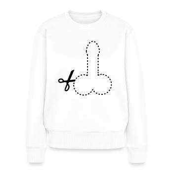 dashed_cut_out_penis_1c - Frauen Premium Bio Pullover - Weiß - Vorne - Julia (174cm)