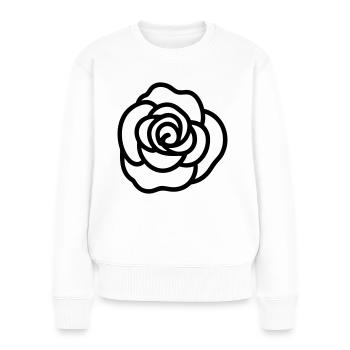 Rosa Blume - Frauen Premium Bio Pullover - Weiß - Vorne - Julia (174cm)