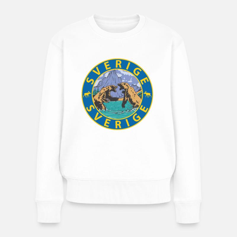 Schweden - Frauen Premium Bio Pullover - Weiß