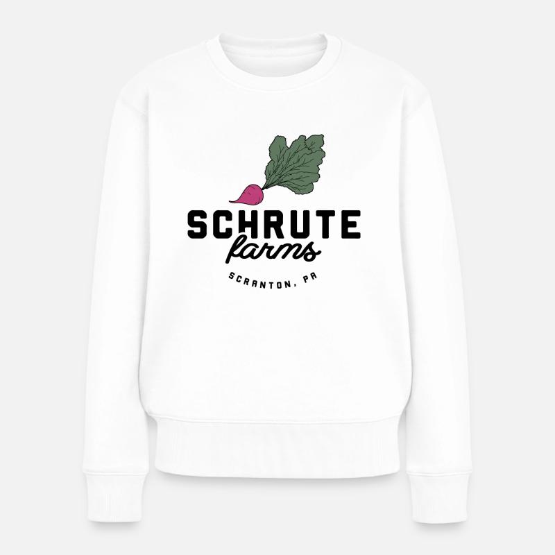 Schrute Bauernhöfe - Frauen Premium Bio Pullover - Weiß