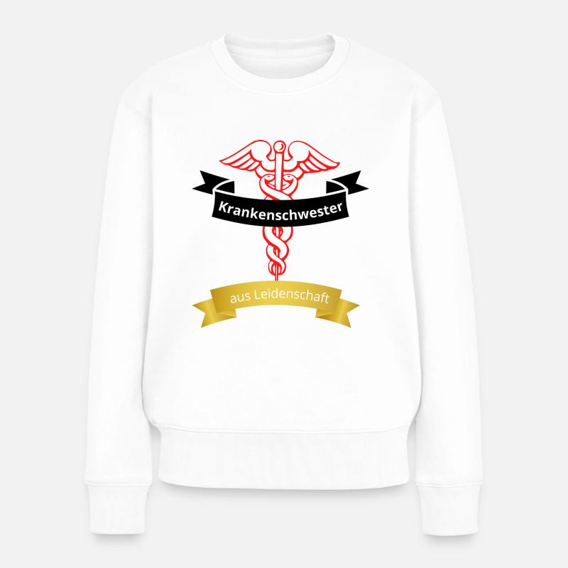Krankenschwester aus Leidenschaft - Frauen Premium Bio Pullover - Weiß