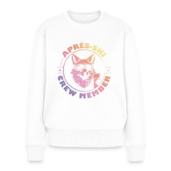 Fuchs Apres Ski Team Spruch Bunt - Frauen Premium Bio Pullover - Weiß - Vorne - Julia (174cm)