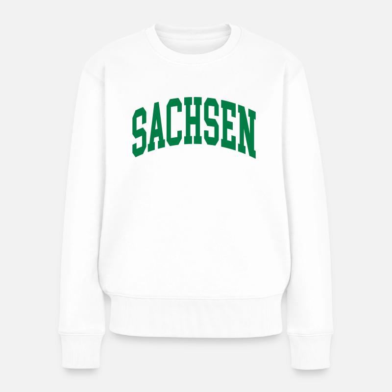 Sachsen - Frauen Premium Bio Pullover - Weiß