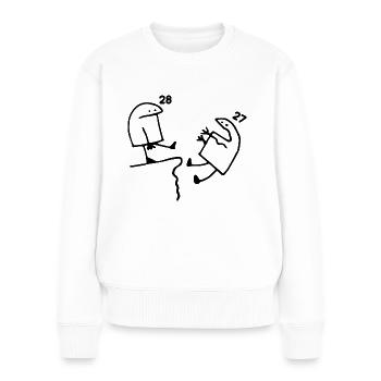 28 Jahre alt Geschenkidee Humor Geburtstag 28 Jahre - Frauen Premium Bio Pullover - Weiß - Vorne - Julia (174cm)
