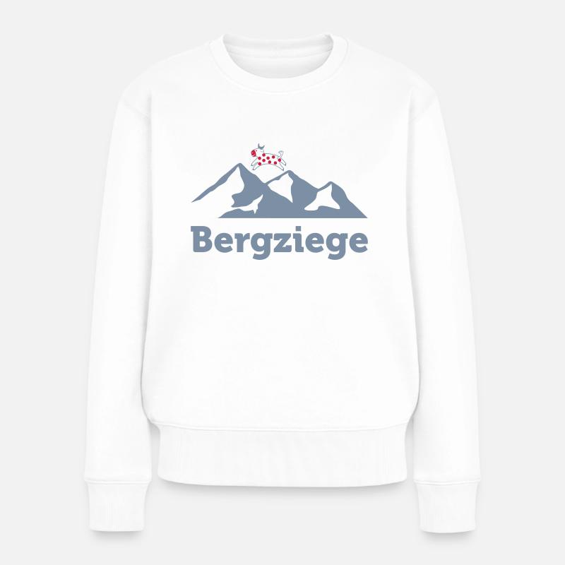 Bergziege Design für Kletterer - Frauen Premium Bio Pullover - Weiß