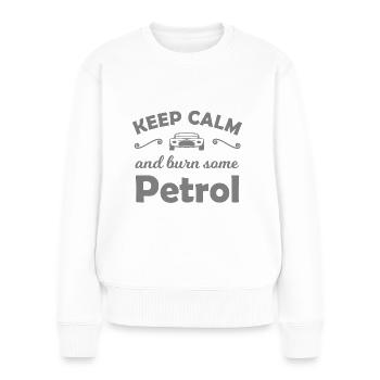 Der Autofahrer - Frauen Premium Bio Pullover - Weiß - Vorne - Julia (174cm)