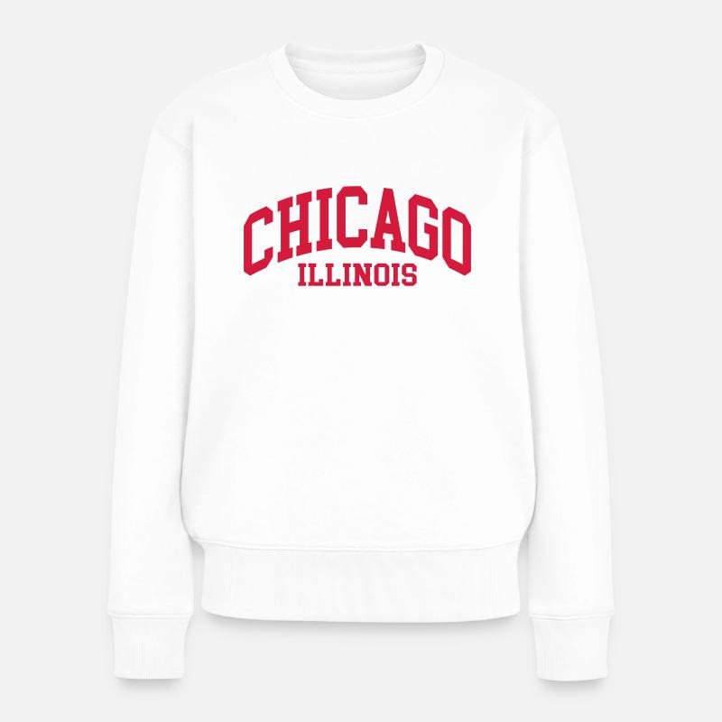 Chicago - Frauen Premium Bio Pullover - Weiß