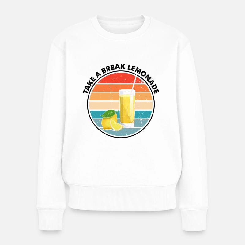 Zitronen Design Limonaden Stand Boss Lemon Verkauf - Frauen Premium Bio Pullover - Weiß