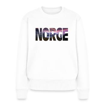 Norwegen - Frauen Premium Bio Pullover - Weiß - Vorne - Julia (174cm)
