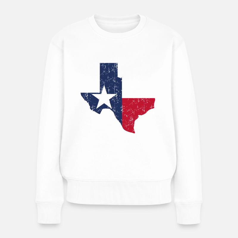 Texas - Frauen Premium Bio Pullover - Weiß