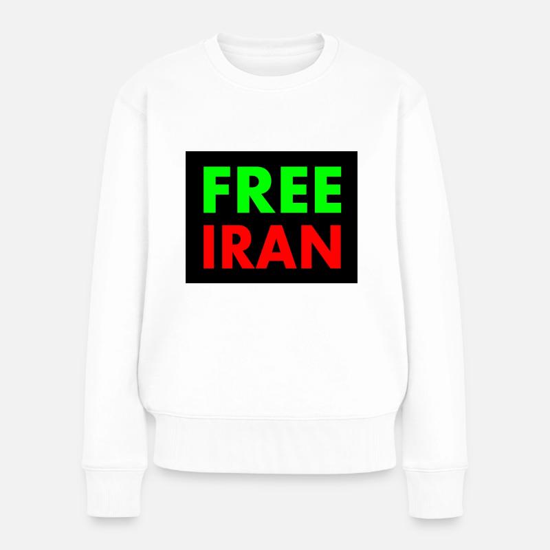 Free iran - Frauen Premium Bio Pullover - Weiß