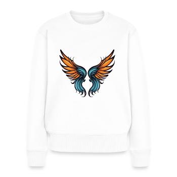 Icône d’aile - Pull Premium bio Femme - blanc - Devant - Julia (174cm)