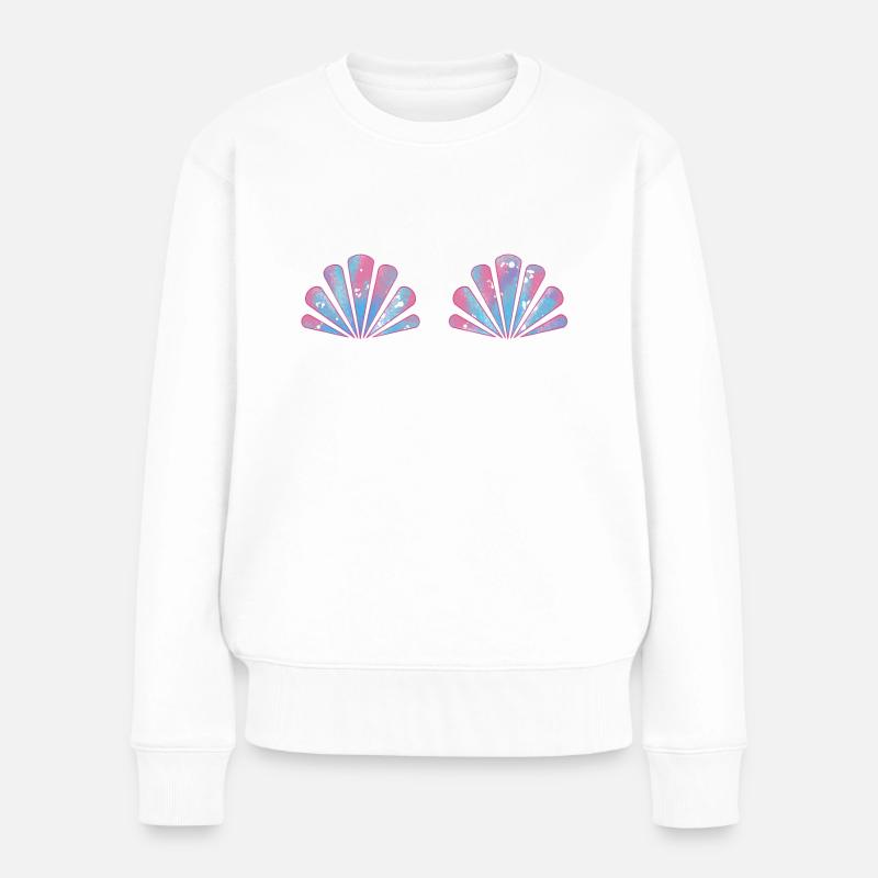 Mermaid Bra - Frauen Premium Bio Pullover - Weiß
