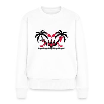 21 Palmen Bierflaschen Team Hangover Sex Spaß - Frauen Premium Bio Pullover - Weiß - Vorne - Julia (174cm)