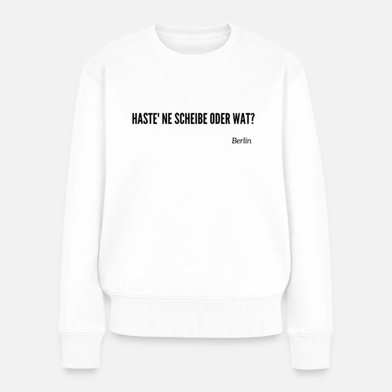 Berliner Schnauze - Frauen Premium Bio Pullover - Weiß