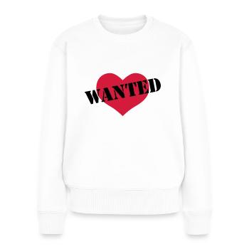 WANTED Love Heart - Frauen Premium Bio Pullover - Weiß - Vorne - Julia (174cm)