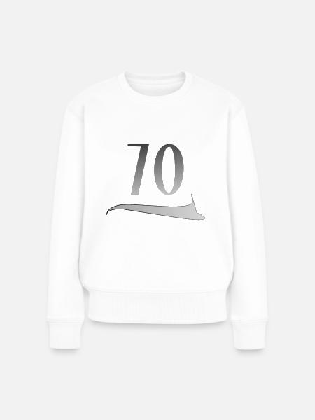 70. Geburtstag siebzigster 70 Jubiläum - Frauen Premium Bio Pullover - Weiß