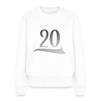 20. Geburtstag zwanzigster 20 Jubiläum - Frauen Premium Bio Pullover - Weiß - Vorne - Julia (174cm)