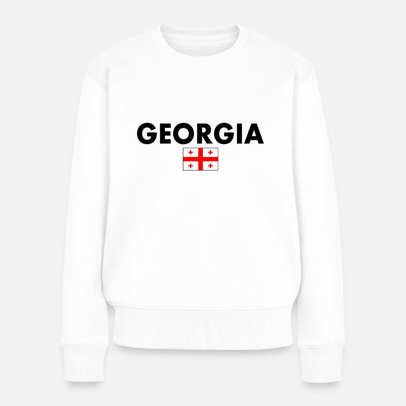 Georgien - Frauen Premium Bio Pullover - Weiß