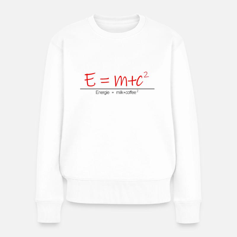 Energie = Milk + Caffee Kaffee Kaffeebohne - Frauen Premium Bio Pullover - Weiß