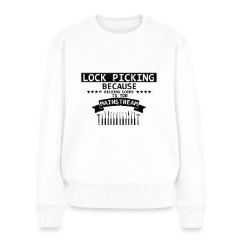 Lockpicking Türen Aufbrechen Schließtechniker - Frauen Premium Bio Pullover - Weiß - Vorne - Julia (174cm)